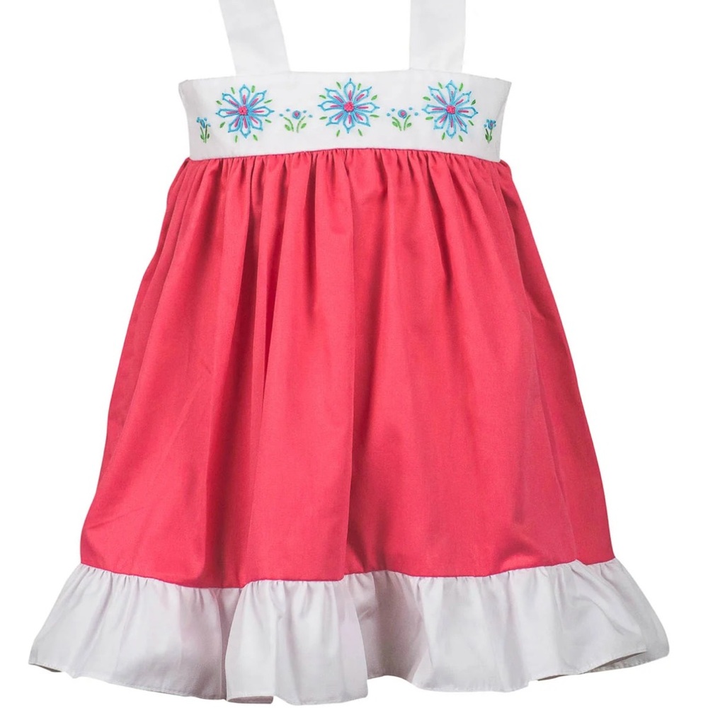 The Proper Peony Fiesta Dress in Coral, Turquoise & White